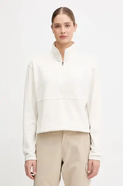 Fleecová mikina The North Face dámská, béžová barva, hladká, NF0A8D2CQLI1