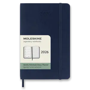 Diář Moleskine 2026 - měkké desky, S, týdenní, modrý