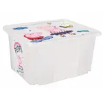 Úložný box s víkem malý "Peppa", Transparentní