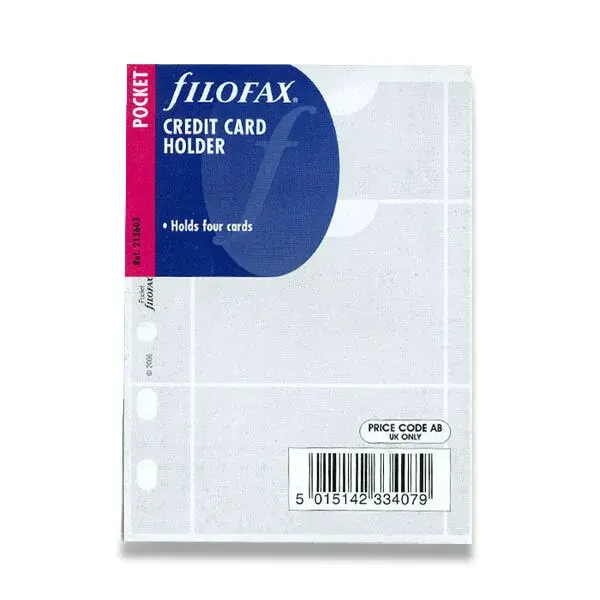 Pouzdro na vizitky - náplň kapesních diářů Filofax