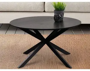 Kulatý konferenční stolek Paul, 48 cm, černý jasan