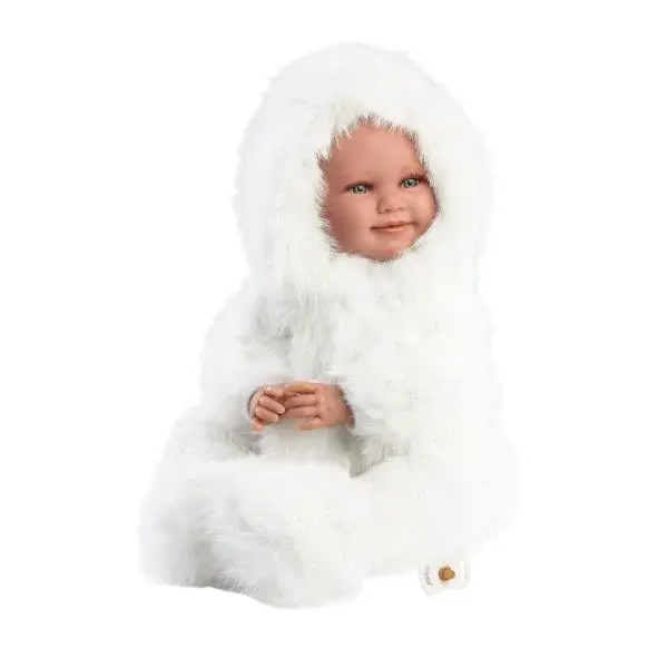 Llorens 74505 NEW BORN - realistická panenka miminko se zvuky a měkkým látkovým tělem - 45