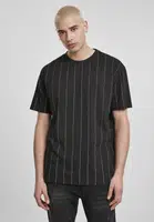 Oversized Pinstripe Tee černé