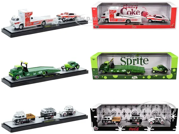 Auto Haulers "Soda" Set of 3 pieces Release 36 Limited Edition to 8000 pieces Worldwide 1/64 Diecast Models by M2 Machines