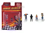 "Grid Girls" 5 piece Diecast Figure Set (4 People Figures 1 Umbrella) Limited Edition to 3600 pieces Worldwide for 1/64 Scale Models by American Dior