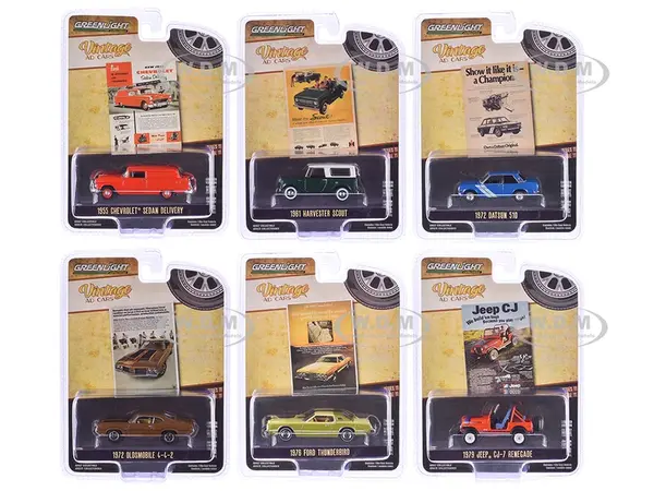 "Vintage Ad Cars" Series 11 Set of 6 pieces 1/64 Diecast Model Cars by Greenlight
