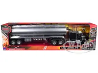 Peterbilt 379 Truck Black with Tanker Trailer Silver "Long Haul Truckers" Series 1/32 Diecast Model by New Ray