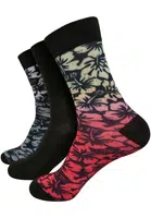 Floral Socks 3-Pack Black/Grey/Red