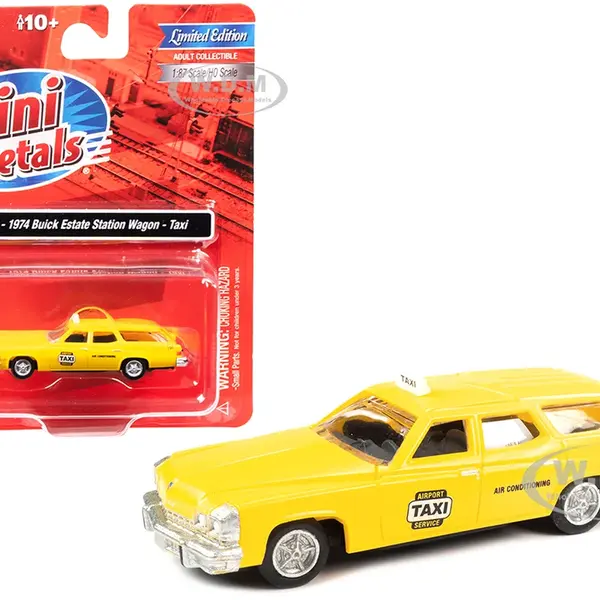 1974 Buick Estate Station Wagon Taxi Yellow 1/87 (HO) Scale Model by Classic Metal Works