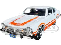 1974 Ford Maverick Grabber White with Orange Stripes "Forgotten Classics" Series 1/24 Diecast Model Car by Motormax