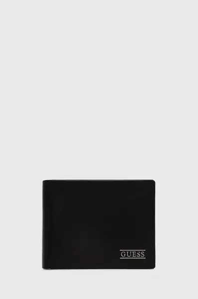 Kožená peněženka Guess NEW BOSTON černá barva, SMNEBR LEA20