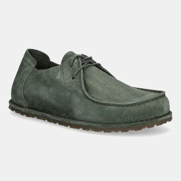 Semišové polobotky Birkenstock Utti Lace zelená barva, 1030109