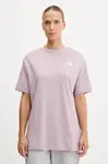 Bavlněné tričko The North Face Essential dámské, růžová barva, NF0A87NQD2Q1