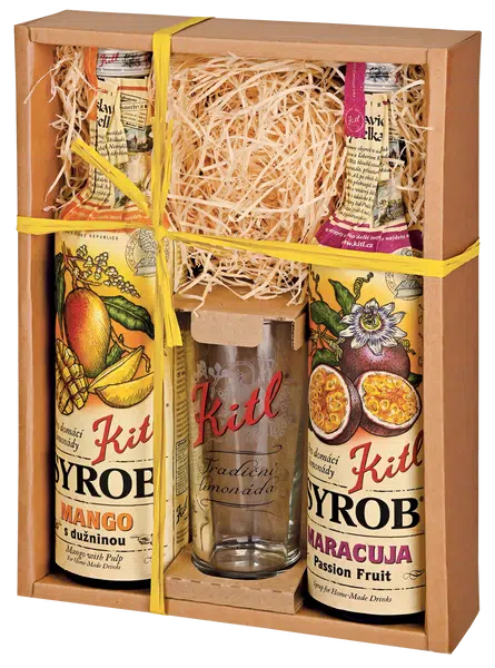 KITL Syrob Mámivé Mango + Maracuja se skleničkou 2 x 500 ml