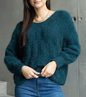 Gemre Dark Green V-neck Sweater Neveri