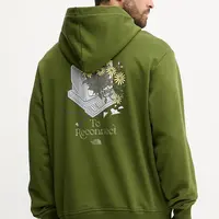 Bavlněná mikina The North Face Connect Relaxed pánská, zelená barva, s kapucí, s potiskem, NF0A8E40BRI1