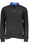 GIAN MARCO VENTURI MEN'S BLACK SWEATSHIRT WITH ZIP