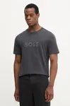 Bavlněné tričko BOSS T-Shirt RN černá barva, 50491706