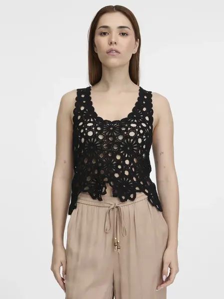 Orsay Černý dámský háčkovaný top - Dámské