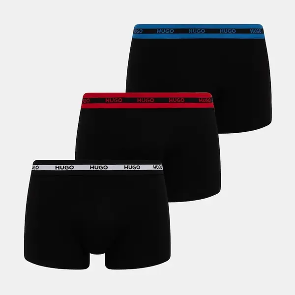 Boxerky HUGO 3-pak čierna farba, 50492375