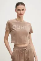 Velúrové tričko Guess COUTURE