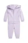 Detská tepláková súprava z bavlny Polo Ralph Lauren fialová farba, 310952355001