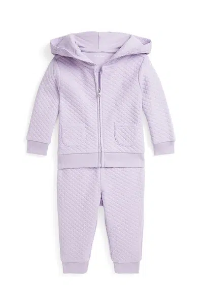Detská tepláková súprava z bavlny Polo Ralph Lauren fialová farba, 310952355001