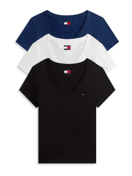 Tommy Jeans Tričko  námornícka modrá / čierna / biela