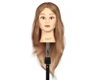Cvičná hlava s přírodními vlasy Sibel Stephanie - blond, 35-45 cm + dárek zdarma