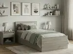 Posteľ SOFIA 90 x 200 cm, dub lanýž Rošt: S lamelovým roštom, Matrac: Bez matraca