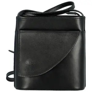 Dámská kožená crossbody kabelka černá - Delami Iraida