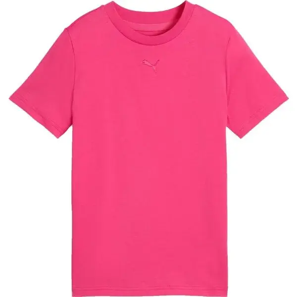 Puma ESSENTIALS CENTERED CAT LOGO TEE G Dívčí triko, růžová, velikost
