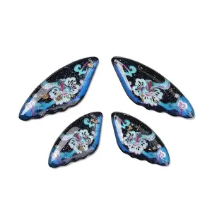 4Pcs 4 Styles Transparent Epoxy Resin Pendants