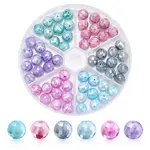 60Pcs 6 Color Opaque Baking Paint Glass Beads Strands