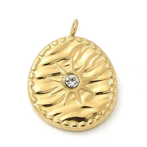 304 Stainless Steel Rhinestone Pendants