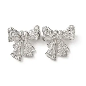 Brass Micro Pave Cubic Zirconia Twister Clasps