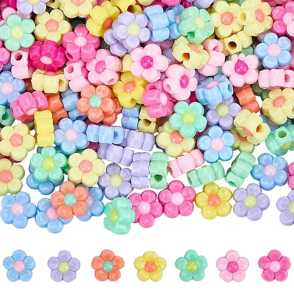 250Pcs Opaque Acrylic Beads