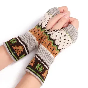 Acrylic Fiber Yarn Knitting Fingerless Gloves