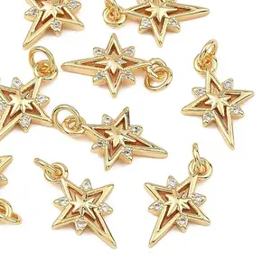 Brass Clear Cubic Zirconia Charms