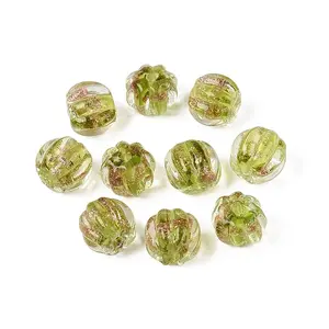 Handmade Gold Sand Lampwork Beads
