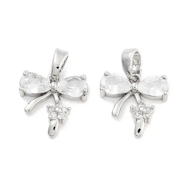 Brass Micro Pave Cubic Zirconia Pendants