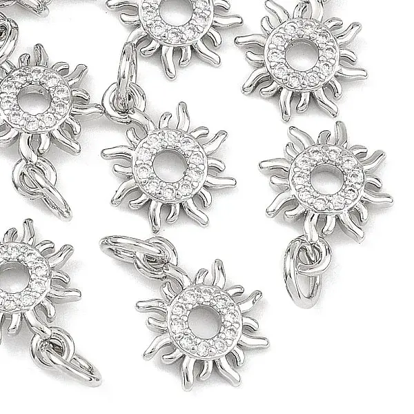 SHEGRACE Brass Clear Cubic Zirconia Charms