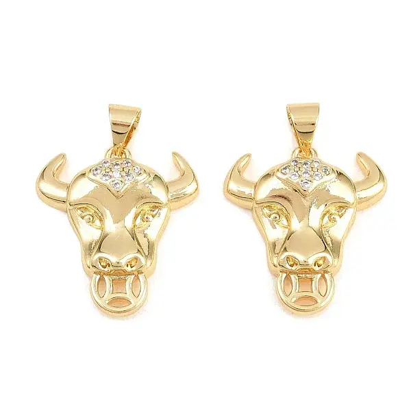 Brass Micro Pave Clear Cubic Zirconia Pendants