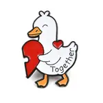 Valentine Together Heart Duck Enamel Pins