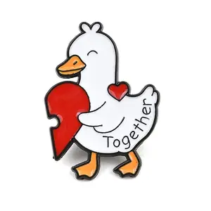 Valentine Together Heart Duck Enamel Pins