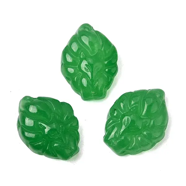 Dyed Natural White Jade Carved Nine Tailed Fox Links Connector Charms