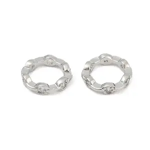 Brass Clear Cubic Zirconia Bead Frame
