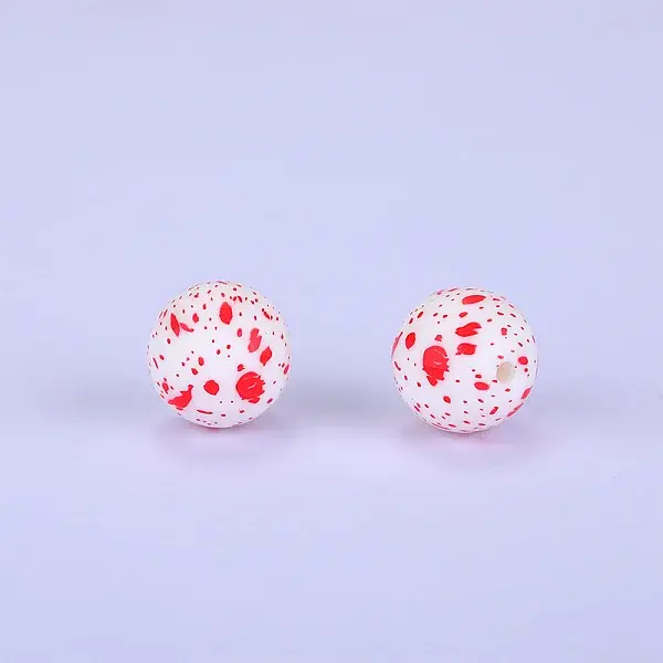 Printed Round Silicone Focal Beads