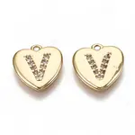 Brass Micro Pave Clear Cubic Zirconia Charms