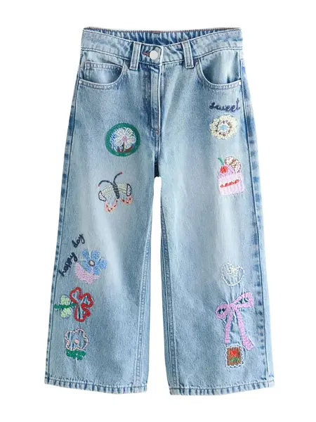 Next Džínsy  modrá denim / ružová / červená